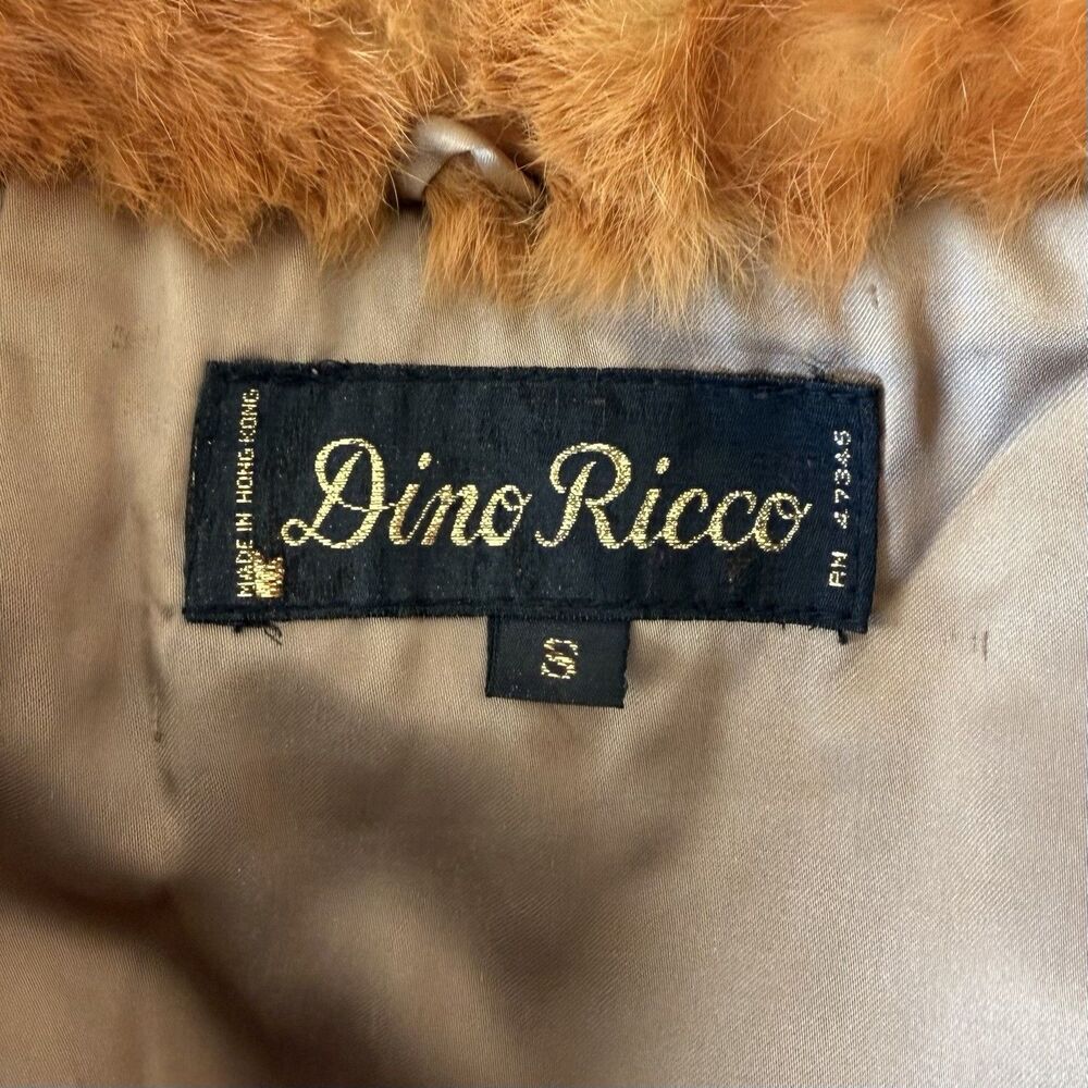 Dino Ricco Vintage Rabbit Fur Coat Jacket Womens S Collared Golden Blonde Honey - Picture 9 of 15